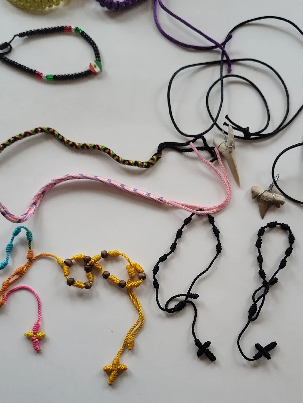 Friendship Bracelets, Shark tooth Necklaces, Sagittarius Aquarius, Rosary